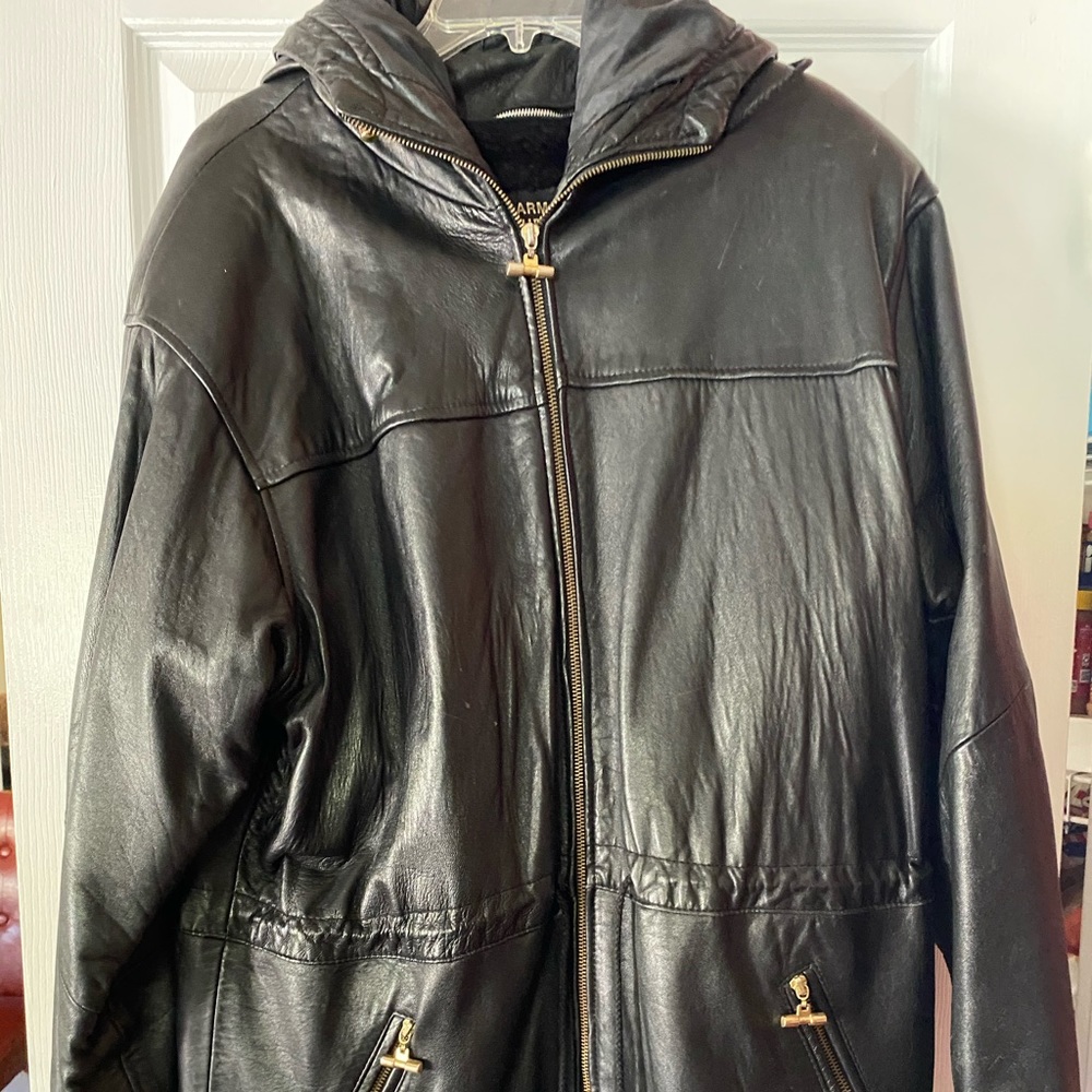 Black Leather jacket size Large